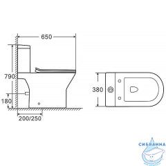 Унитаз напольный безободковый Azario Mons с бачком и сиденьем Soft Close (микролифт) AZ-76004