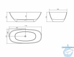 Ванна из искусственного камня Aqua de Marco Angelo 173х80