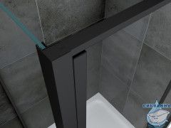 Душевое ограждение ABBER Sonnenstrand 110x80 профиль черный, стекло прозрачное AG04110BS-S80B (без поддона)