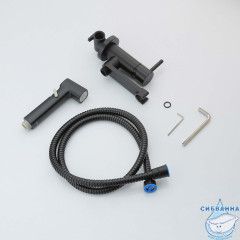 Встраиваемый смеситель с гигиеническим душем Aquatek Ника AQ1819MB (черный матовый )