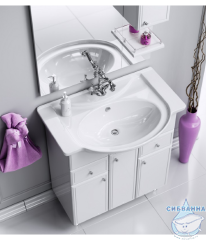 Тумба напольная Aqwella Барселона 75 белый глянец с раковиной Стиль 76