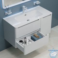 Тумба с умывальником, подвесная, 100 см, белая, Edifice, IDDIS, EDI10W1i95K