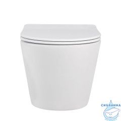 Унитаз подвесной безободковый Abber Bequem AC1102MW с сиденьем Soft Close (микролифт) (белый)