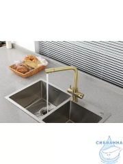 Смеситель кухни Frap F4352-3 (золотой сатин)