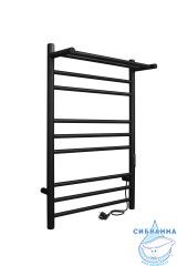 Полотенцесушитель электрический Indigo Line Trinity П8 с полкой (с таймером) 40х70 черный муар (с возможностью скрытого подключения, подключение R/L)
