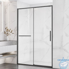 Дверь в нишу Vincea Slim Soft 130 профиль вороненая сталь, стекло прозрачное VDS-1SS130CLGM