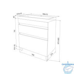 Тумба под раковину Iddis Zodiac 80 см белый матовый /ясень ZOD8ABFi95