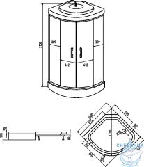 Душевая кабина Erlit ER3510P-C4 100x100 профиль хром, стекло тонированное
