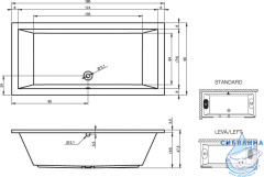 Акриловая ванна Riho Lusso 190x90 с каркасом