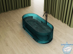 Ванна из полиэфирной смолы ABBER Kristall 170х75 AT9708Aquamarin бирюзовая