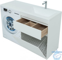 Тумба Aquanet Токио 68 239291 R белый глянец с раковиной Даллас 130