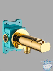 Встраиваемый смеситель с гигиеническим душем ALMAes Agata AL-877-08 (золото) ( с прогрессивным смесителем)