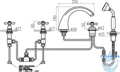 Смеситель для ванны на борт RavSlezak Морава MK169.5PSM