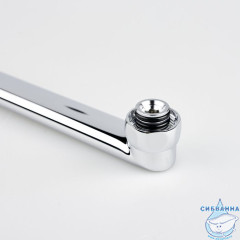 Излив для смесителя, ванна, плоский, нержавеющая сталь, 385 мм, поворотный, хром, IDDIS, 995F39C2SM