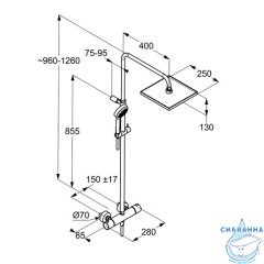Душевая система Kludi Logo 250 6809805-00 1 режим (хром)
