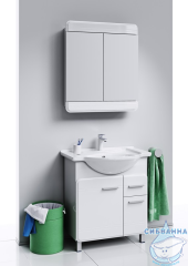 Тумба Aqwella Classic Корсика 75 с раковиной Стиль 75 белый глянец