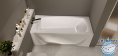 Акриловая ванна отрезная 1Marka Pragmatika 173-155x75 с каркасом