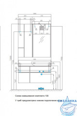 Тумба Акватон Мишель 100 дуб рустикальный/фьорд, без раковины и столешницы 1A256901MIX30