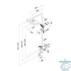 Душевая система с тропическим душем, хром глянцевый, Азур (Azure), Milardo, AZUSB3FM06