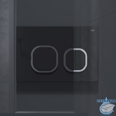  Кнопка смыва Iddis Uniglass UNG01BCi77 черный матовый