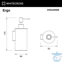 Дозатор для жидкого мыла подвесной WHITECROSS Ergo ER2244NIB (брашированный никель)