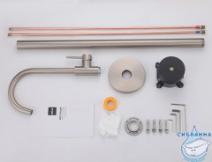 Смеситель ABBER Wasser Kreis AF8141SP напольный для раковины, сатин