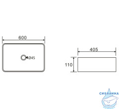 Раковина на столешницу 60 см Koller Pool Kvadro KR-0600-WB
