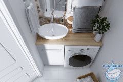 Тумба 1Marka Wash 50 белый со столешницей Wash 110 L белый глянец и раковиной  Roll 53