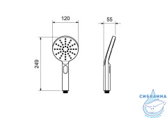 Ручной душ Aquatek Оберон 3 режима AQ2006MB (черный матовый)
