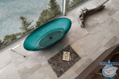 Ванна из полиэфирной смолы ABBER Kristall 180х85 AT9702Aquamarin бирюзовая