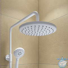 Смеситель с верхним душем и изливом, белый матовый, Ray, IDDIS, RAYWT3Fi06