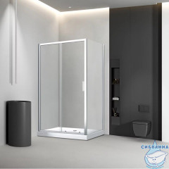 Душевое ограждение Veconi Ровиго 100x80 профиль хром, стекло прозрачное RV046-10080-01-C5 (без поддона)