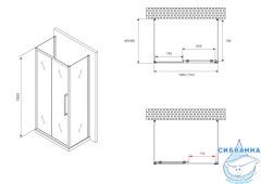 Душевое ограждение ABBER Schwarzer Diamant AG30170H-S85-S85 170x85 профиль хром, стекло  прозрачное (без поддона)