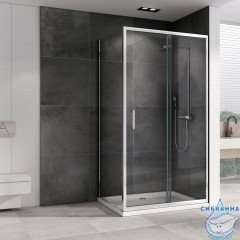 Душевое ограждение ABBER Schwarzer Diamant AG301405-S905 140x90 профиль хром, стекло прозрачное (без поддона)