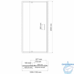 Дверь в нишу Wasserkraft Berkel 110 см профиль хром, стекло прозрачное 48P13