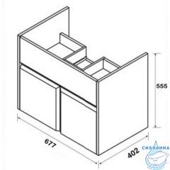 Тумба Roca Up 70 с раковиной Roca Gap 70 белый глянец