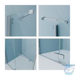 Дверь в нишу Iddis Slide 120x195 профиль хром, стекло прозрачное