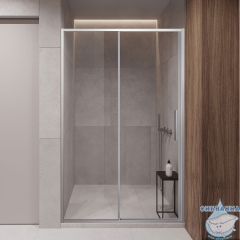 Дверь в нишу Vincea Slim-U 130 профиль хром, стекло прозрачное VDS-2SU130CL