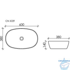  Раковина на столешницу 60 см Ceramicanova Element CN5039