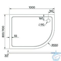 Поддон из искусственного камня Veconi 100x80 TZ11R-10080A-01-19C3