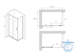 Душевое ограждение ABBER Schwarzer Diamant AG30120B5-S90B5 120x90 профиль черный, стекло  прозрачное (без поддона)