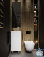 Тумба напольная 1Marka Laura 40Н с раковиной Laura 40 дуб сонома L