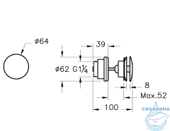 Донный клапан для раковины Vitra A4514934 (никель)