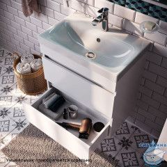 Тумба подвесная с ящиками, белая, 60 см, Zodiac, IDDIS, ZOD6CB0i95 подходит ум. 3506000i28