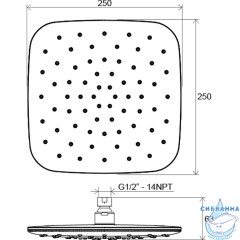 Верхний душ Ravak X07P574 25 см (хром)