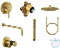 Душевая система Kludi Bozz 300 38736N076 (брашированное золото)