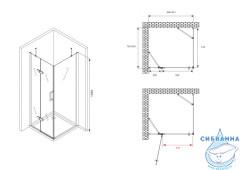 Душевое ограждение ABBER Zart 90x80 профиль хром, стекло прозрачное AG08090-S81 (без поддона)