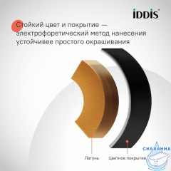 Смеситель с верхним душем и изливом, черный матовый, Ray, IDDIS, RAYBL3Fi06