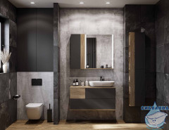 Шкаф Акватон Терра 35 одностворчатый дуб кантри/антрацит 1A247503TEKA0