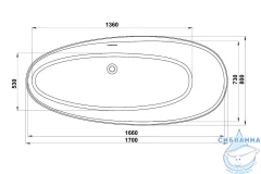 Ванна из искусственного камня Bas Иннова 170х80
